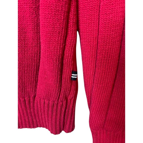 Nautica Women’s Medium Red Ribbed Knit Pullover Sweater - Picture 4 of 5